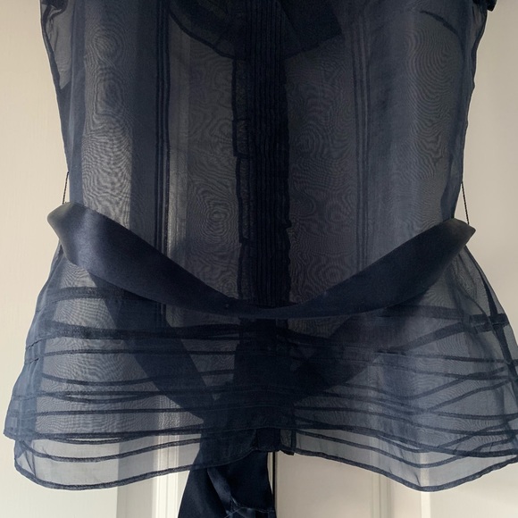 Monsoon Ladies Navy Short Sleeve Shirt - Picture 8 of 8